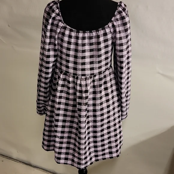 WILD Fable long sleeve purple and black gingham dress size small - Picture 5 of 12